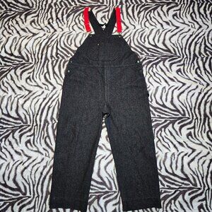 Woolrich Wool Bibs Overalls Gray Red Plaid Size mens XL USA Made Vintage 1994 29